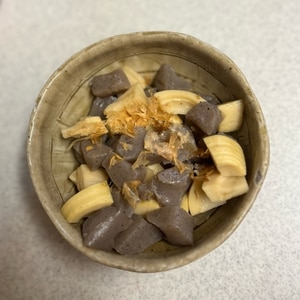 こんにゃくと筍の煮物